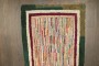 Striped American Hooked Baby Size Rug No. j5265