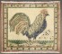 Vintage Turkish Ivory Field Rooster Mini Rug No. j5296