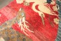 Red Chinese Baotou Pictorial Rug with Crane and Deer No. j5336