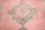 Bubble Gum Pink Square Antique Turkish Oushak Rug No. j5382