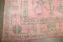 Bubble Gum Pink Square Antique Turkish Oushak Rug No. j5382