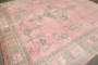 Bubble Gum Pink Square Antique Turkish Oushak Rug No. j5382