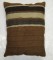 Brown Striped Turkish Mohair Large Rug Pillow No. p3362