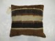 Brown Mohair Striped Rug Pillow No. p3364