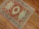 Red Field Icy Blue Border Antique Heriz Rug No. r5195