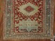 Red Field Icy Blue Border Antique Heriz Rug No. r5195