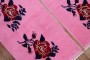 Bright Pink Floral Motif Vintage Turkish Rugs No. r5288