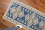 Denim Blue Geometric Turkish Runner No. r5291