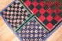 Checkerboard American Hooked Rug No. r5386