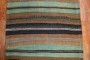 Green Striped Turkish Kilim Runner No. r5395