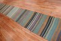 Green Striped Turkish Kilim Runner No. r5395