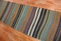 Green Striped Turkish Kilim Runner No. r5395