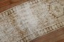 Distressed Narrow Neutral Persian Heriz 20th Century Runner No. r5402