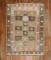 Colorful Turkish Kars Animal Figure Border Rug No. r5411