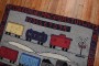 Choo Choo Train American Hooked Pictorial Rug No. r5417