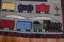 Choo Choo Train American Hooked Pictorial Rug No. r5417