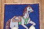 Blue Iodine Vintage Horse Scatter Rug No. y1856