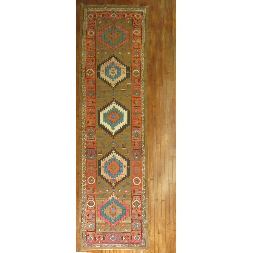 Wide Antique Persian Bakshaish Runner No. 10224