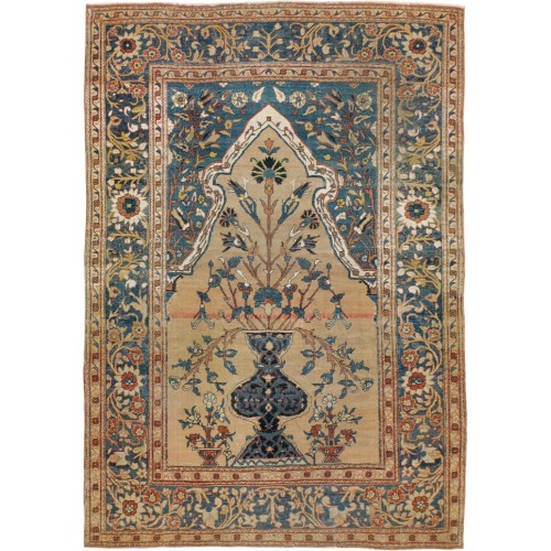 19th Century Hadji Jali Li Prayer Niche Rug No. 10355