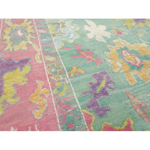 Pistachio Pink Turkish Oushak Souf Rug No. 10368