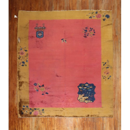 Pink Art Deco Chinese Rug No. 10377