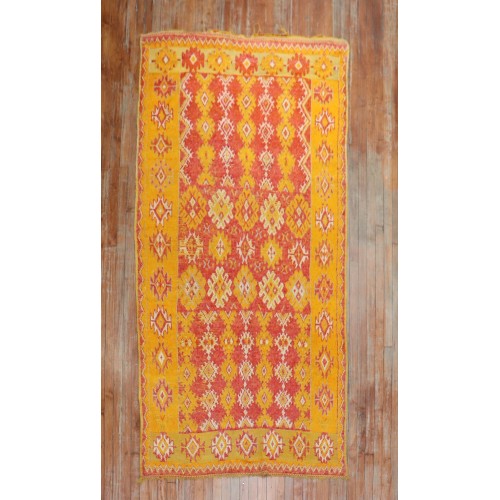 Bright Red Yellow Moroccan Rug No. 10428