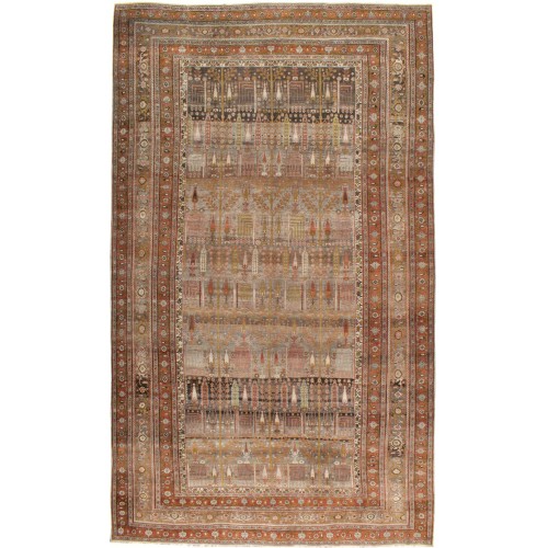 Willow Tree Earth Tone Persian Bidjar Rug No. 10436