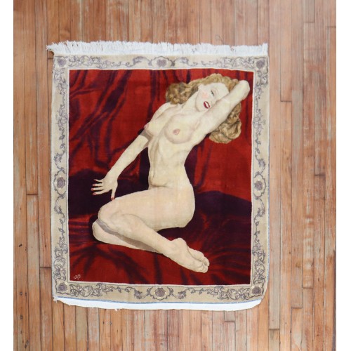 Fine & Rare Marilyn Monroe Signed Nezam Afsari Hand Woven Rug No. 10448