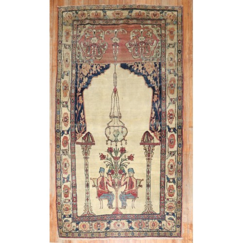 19th Century Lavar Kerman Prayer Rug No. 10506