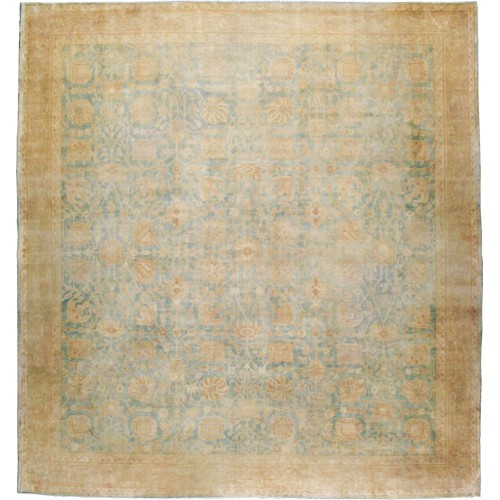 Blue Square Antique Indian Rug No. 10512