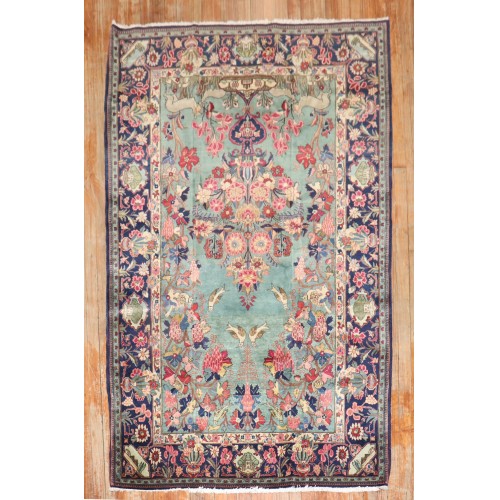 Emerald Green Antique Kashan Rug No. 10599