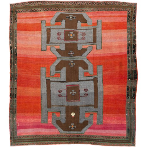 Masculine Square Turkish Kars Rug No. 10669