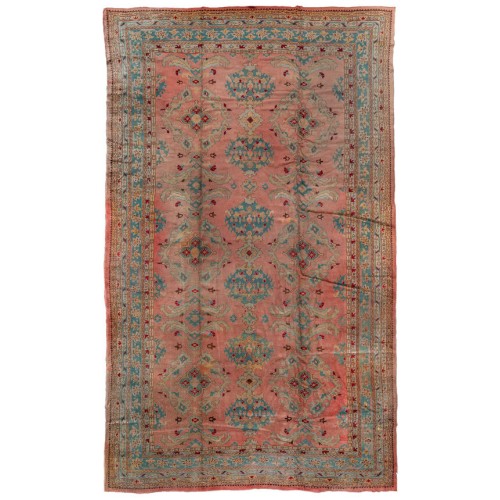 Large Pink Antique Turkish Oushak No. 10825