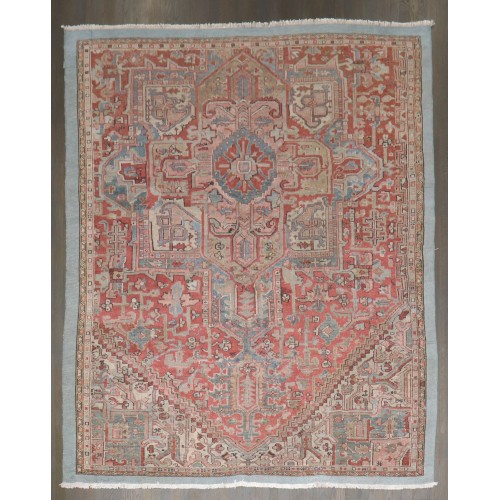 Square Antique Persian Heriz Intermediate Sampler Rug No. 10917