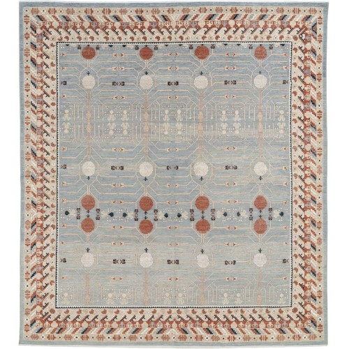 Gray Vintage Inspired Square Khotan Carpet No. 10922