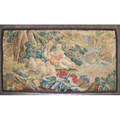 Late 18th Century French sheep Shepherd Tapestry No. 10938