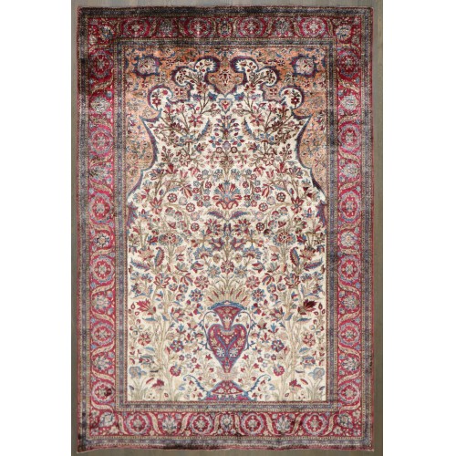 Silk Kashan Prayer Rug No. 10953