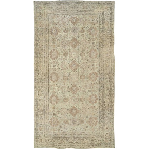 Pale Green Oversize Antique Persian Mahal Rug No. 10970