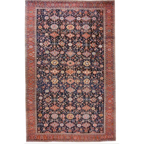 Antique Navy Serapi Rug No. 20404