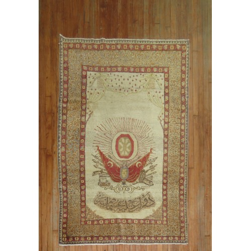 Symbolic Turkish Accent Antique Rug No. 27317