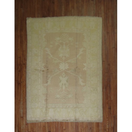 Neutral Square Oushak rug No. 27546