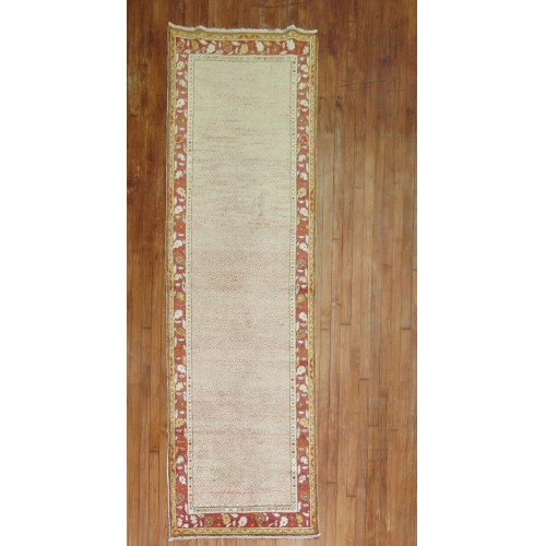 Pink Field Antique Anatolian Oushak runner No. 27642