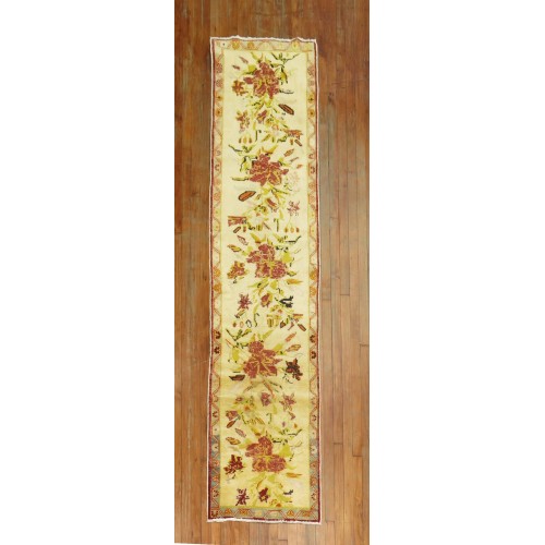 Vintage Turkish Floral Runner No. 28636