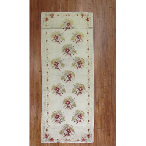 Mid 20th Century Turkish Floral Runner No. 28854