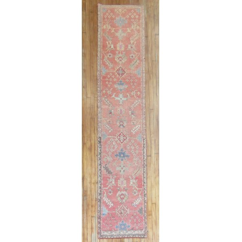 Pink Antique Oushak Runner No. 29564