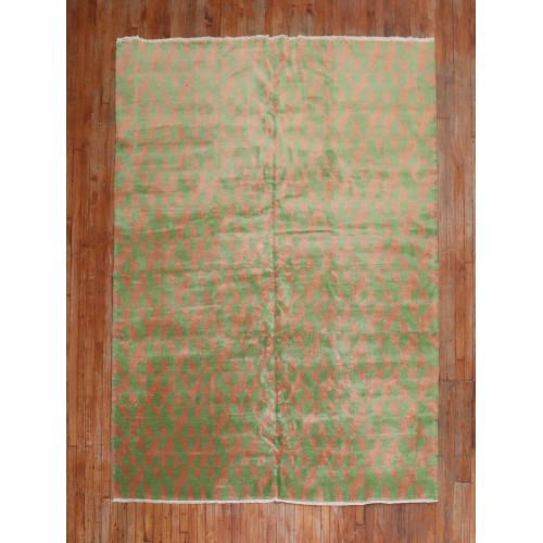 Cantaloupe Orange Neon Green Turkish Deco Rug No. 29884