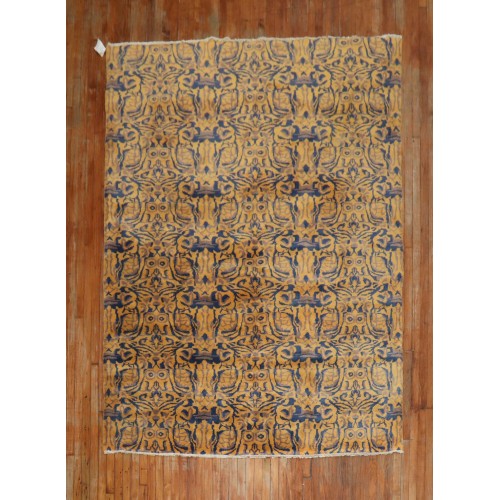 Pumpkin Blue Purple Turkish Deco Rug No. 29917