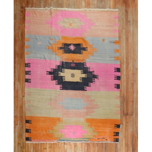 Fun Vintage Turkish Kilim No. 30025