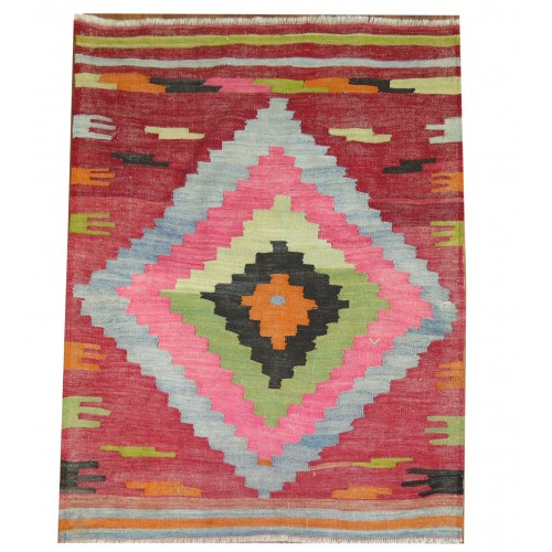 Square Vintage Turkish Kilim No. 30121