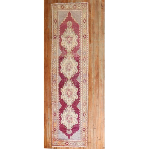 Purple Vintage Turkish Runner No. 30226